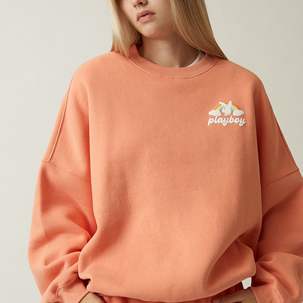 Playboy By PacSun Rainbow Crew Neck Sweatshirt